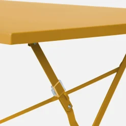 Tavolo da giardino pieghevole in acciaio, 4 posti, 110cm