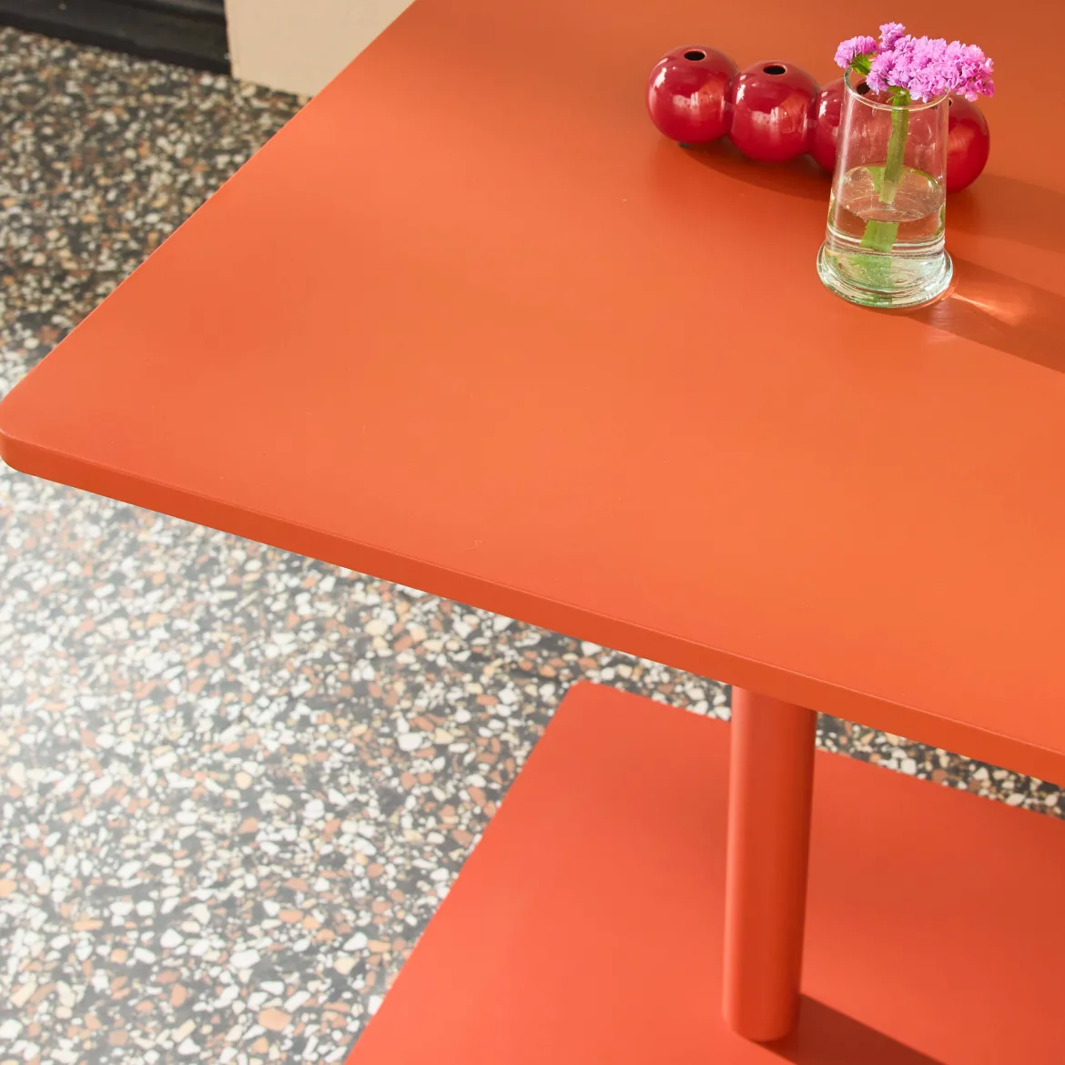 Tavolo da giardino quadrato in acciaio, 70cm