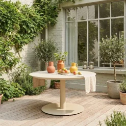 Tavolo da giardino rotondo in alluminio, 6 posti
