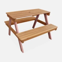 Tavolo da picnic in legno per bambini, 2 posti a sedere