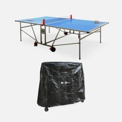 Tavolo da ping pong per esterni 274cm con 2 racchette e 3 palline + copertura in PVC
