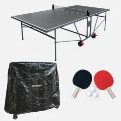 Tavolo da ping pong per interni 274cm con 2 racchette e 3 palline + custodia in PVC