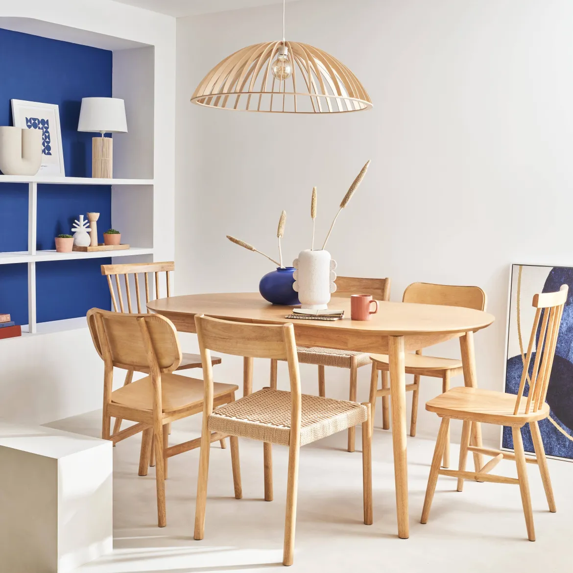 Tavolo da pranzo ovale allungabile da 6 a 8 posti