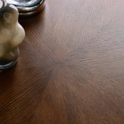 Tavolo da pranzo ovale in legno di hevea e impiallacciatura di quercia 6 posti