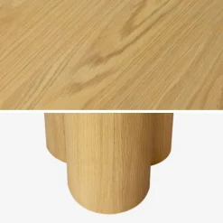 Tavolo da pranzo ovale in legno di hevea e impiallacciato rovere 8 posti
