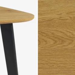 Tavolo da pranzo quadrato effetto legno con gambe in metallo nero 4 posti