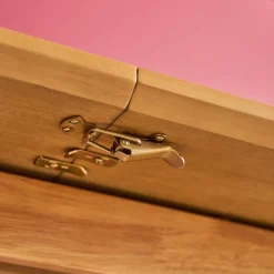 Tavolo da pranzo rettangolare allungabile in legno di hevea e impiallacciatura di rovere 6-8 posti
