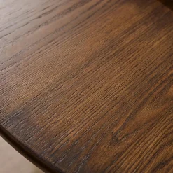 Tavolo da pranzo rotondo legno di hevea e impiallacciatura di quercia 4 posti