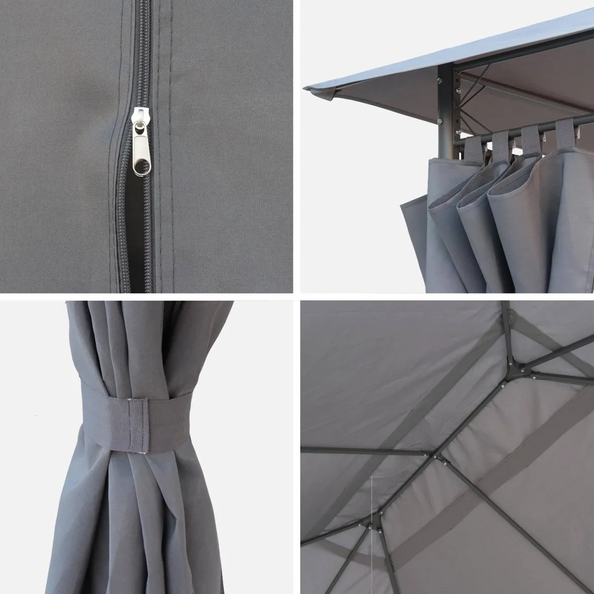 Telo di tetto + tende per pergola 3x4m Divio