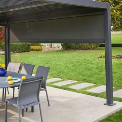 Tenda laterale avvolgibile alluminio e textilene per pergola, 4m
