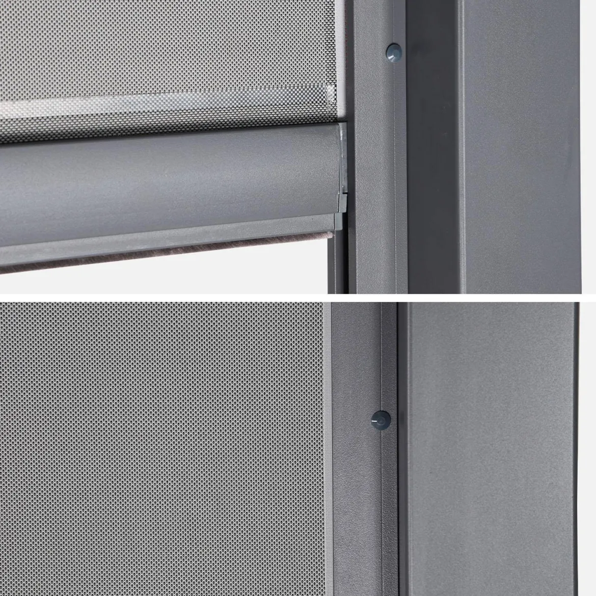 Tenda laterale avvolgibile alluminio e textilene per pergola, 4m