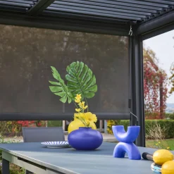 Tenda laterale avvolgibile alluminio e textilene per pergola, 3m