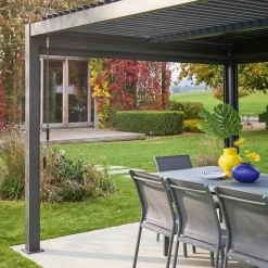 Tenda laterale avvolgibile alluminio e textilene per pergola, 3m