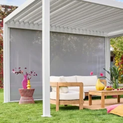 Tenda laterale avvolgibile alluminio e textilene per pergola, 4m