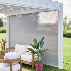 Tenda laterale avvolgibile alluminio e textilene per pergola, 4m