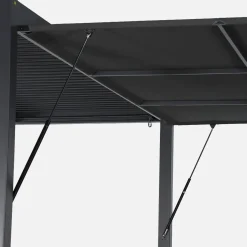 Tenda laterale retrattile in alluminio e textilene per pergola bioclimatica, 4m