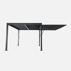 Tenda laterale retrattile in alluminio e textilene per pergola bioclimatica, 4m