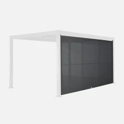 Tenda laterale retrattile in alluminio e textilene per pergola bioclimatica, 4m