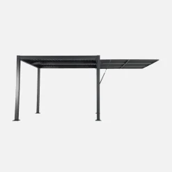 Tenda laterale retrattile in alluminio e textilene per pergola bioclimatica, 3m