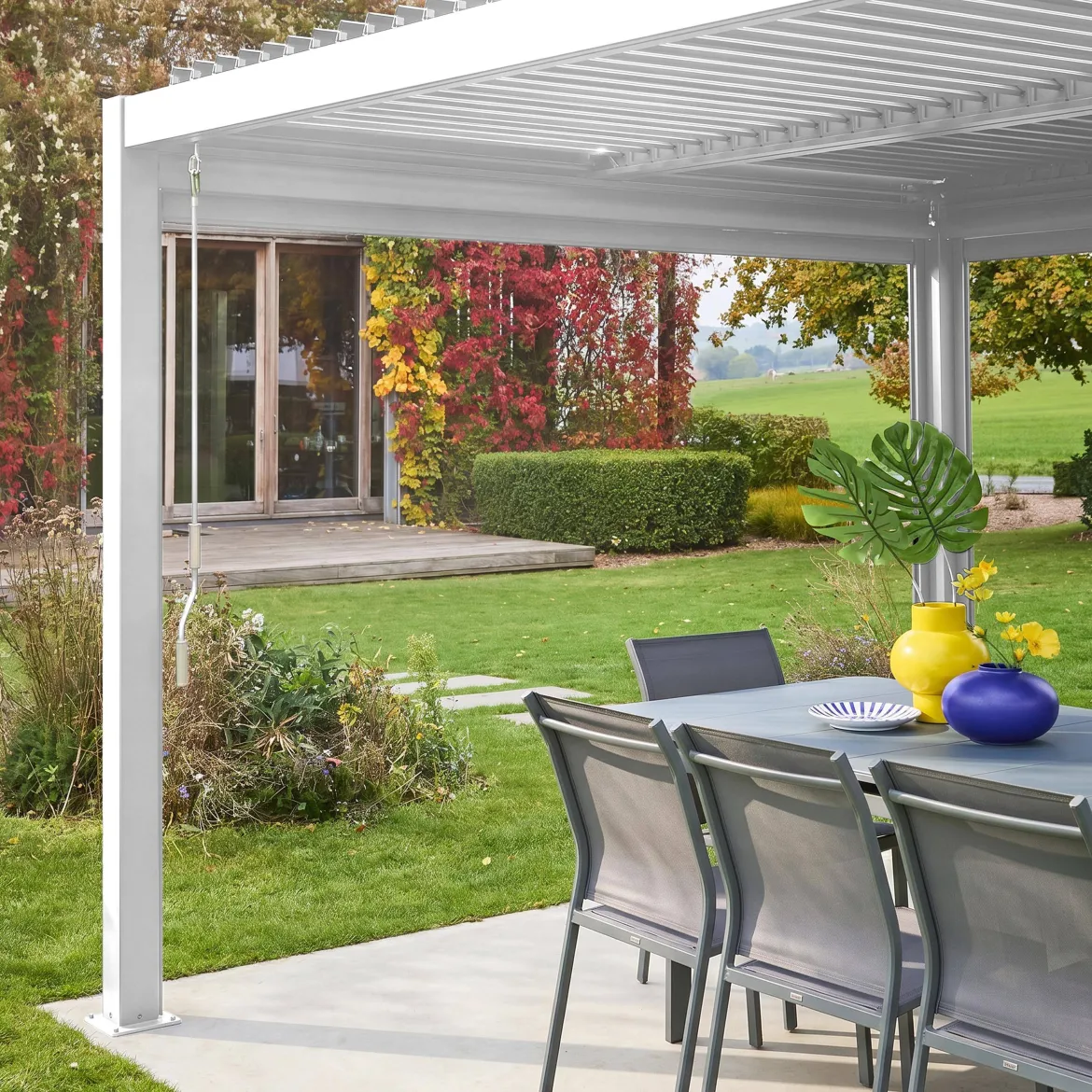 Tenda laterale avvolgibile alluminio e textilene per pergola, 3m