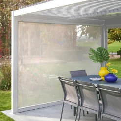 Tenda laterale avvolgibile alluminio e textilene per pergola, 3m