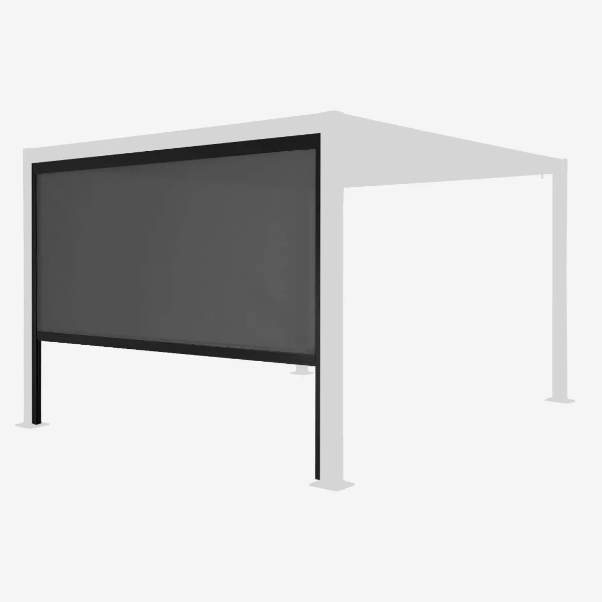 Tenda laterale avvolgibile alluminio e textilene per pergola, 3m