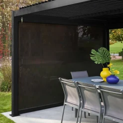 Tenda laterale avvolgibile alluminio e textilene per pergola, 3m