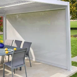 Tenda laterale avvolgibile alluminio e textilene per pergola, 4m