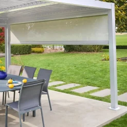 Tenda laterale avvolgibile alluminio e textilene per pergola, 4m