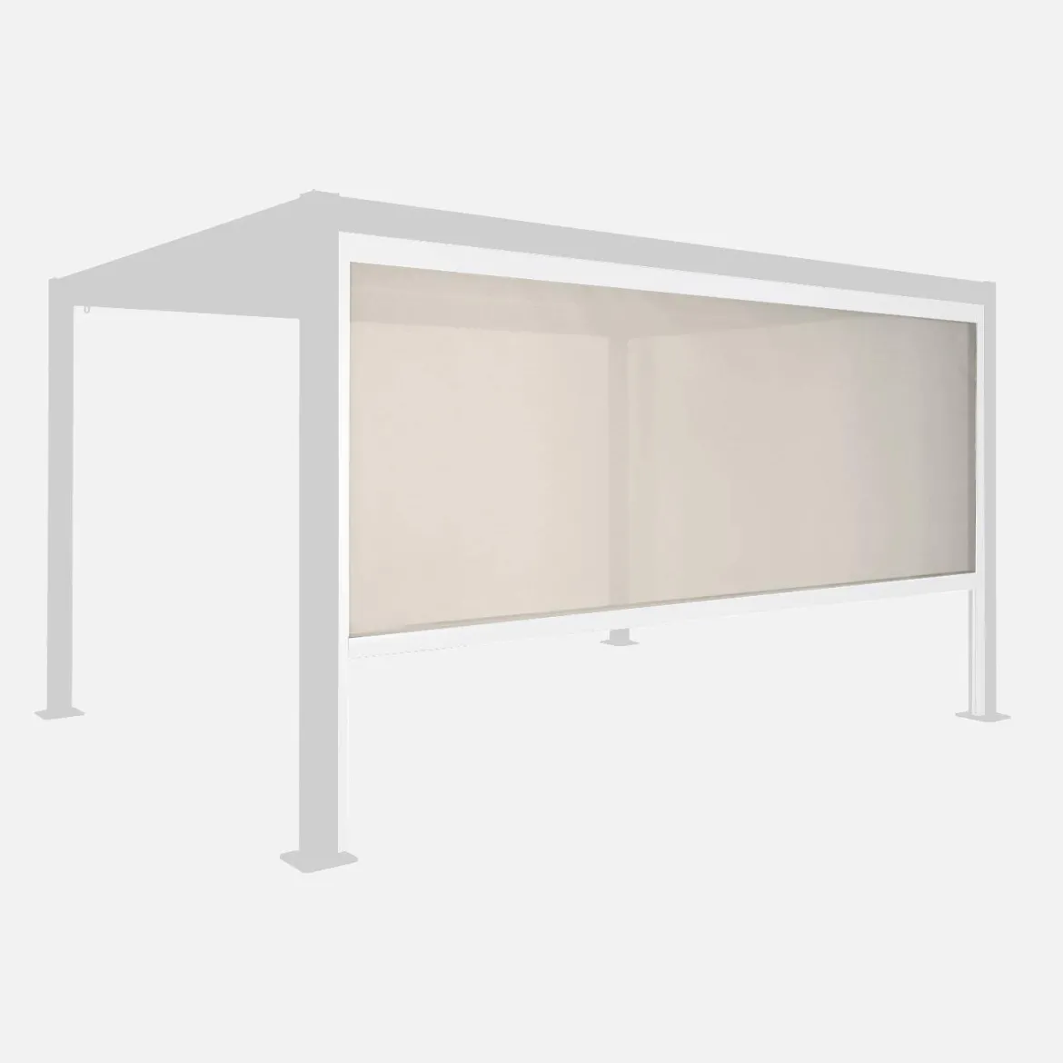Tenda laterale avvolgibile alluminio e textilene per pergola, 4m