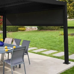 Tenda laterale avvolgibile alluminio e textilene per pergola, 4m