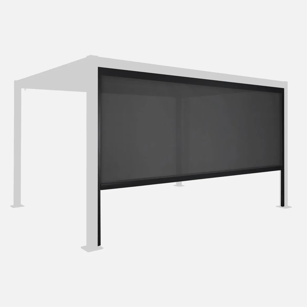 Tenda laterale avvolgibile alluminio e textilene per pergola, 4m