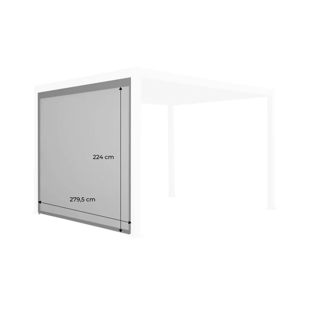 Tenda laterale avvolgibile alluminio e textilene per pergola, 3m
