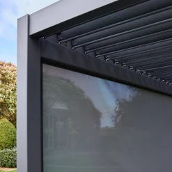 Tenda laterale avvolgibile alluminio e textilene per pergola, 4m