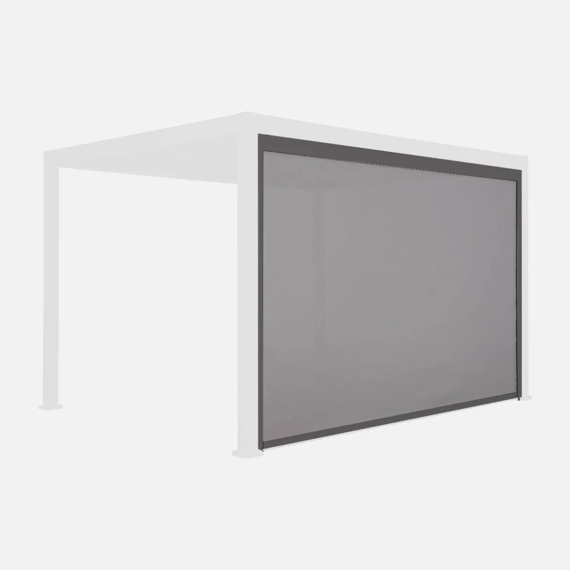 Tenda laterale avvolgibile alluminio e textilene per pergola, 4m