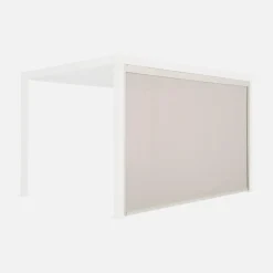 Tenda laterale avvolgibile alluminio e textilene per pergola, 4m