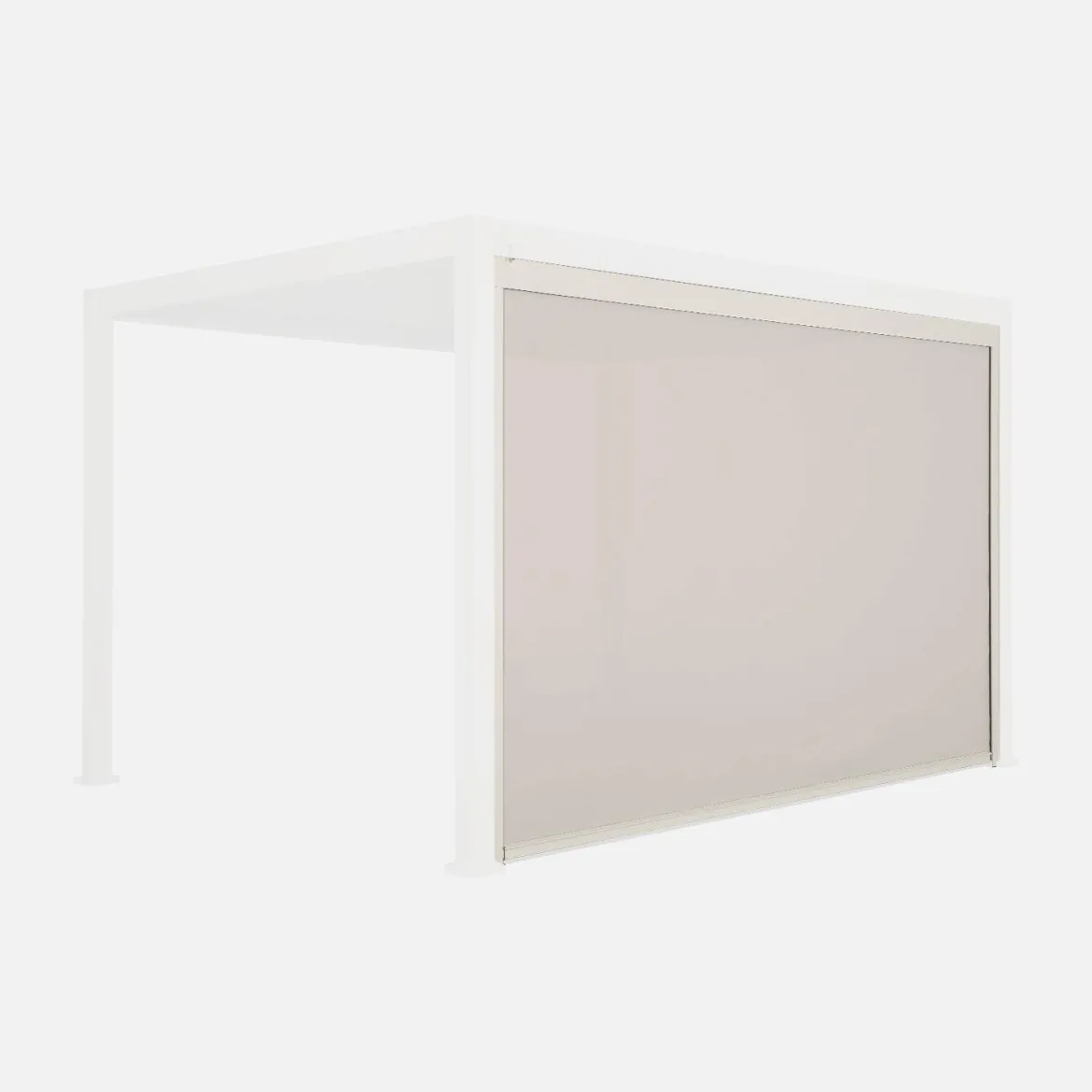 Tenda laterale avvolgibile alluminio e textilene per pergola, 4m