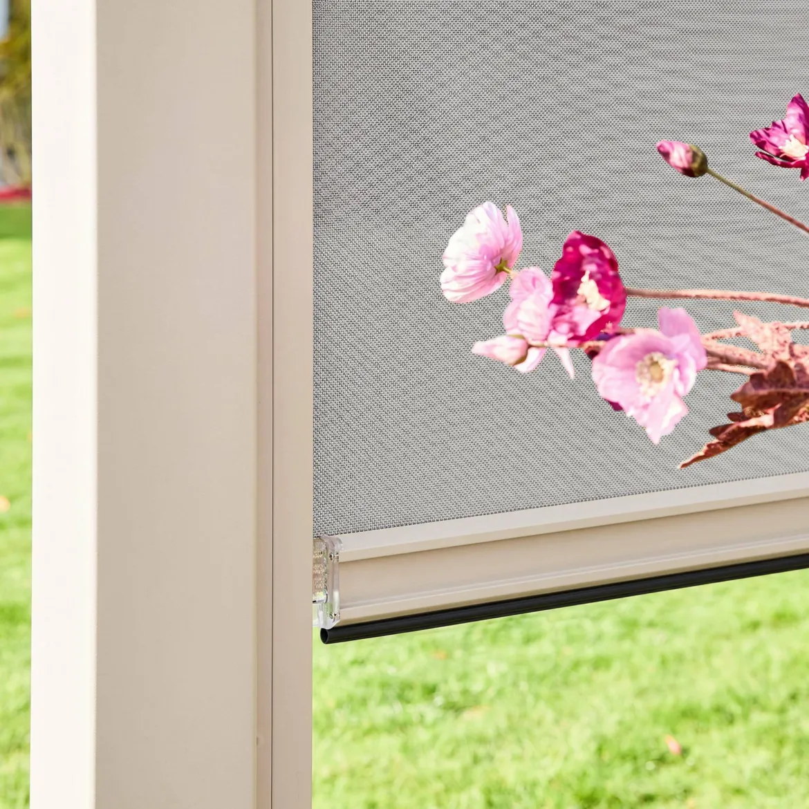 Tenda laterale avvolgibile alluminio e textilene per pergola, 4m