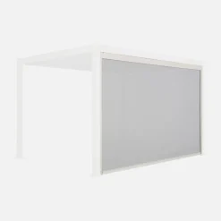 Tenda laterale avvolgibile alluminio e textilene per pergola, 4m