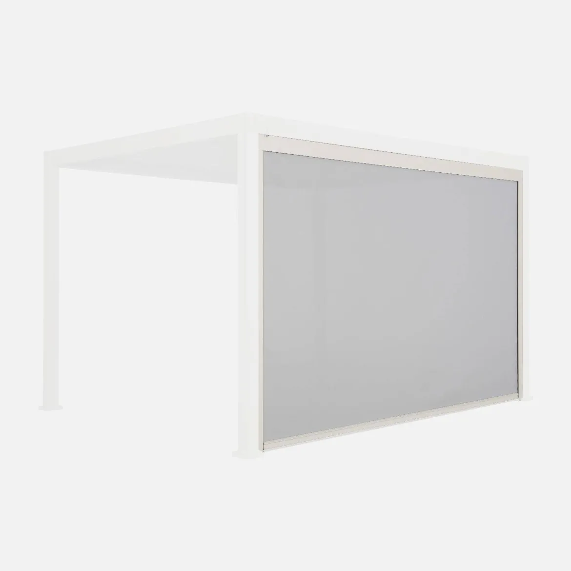 Tenda laterale avvolgibile alluminio e textilene per pergola, 4m