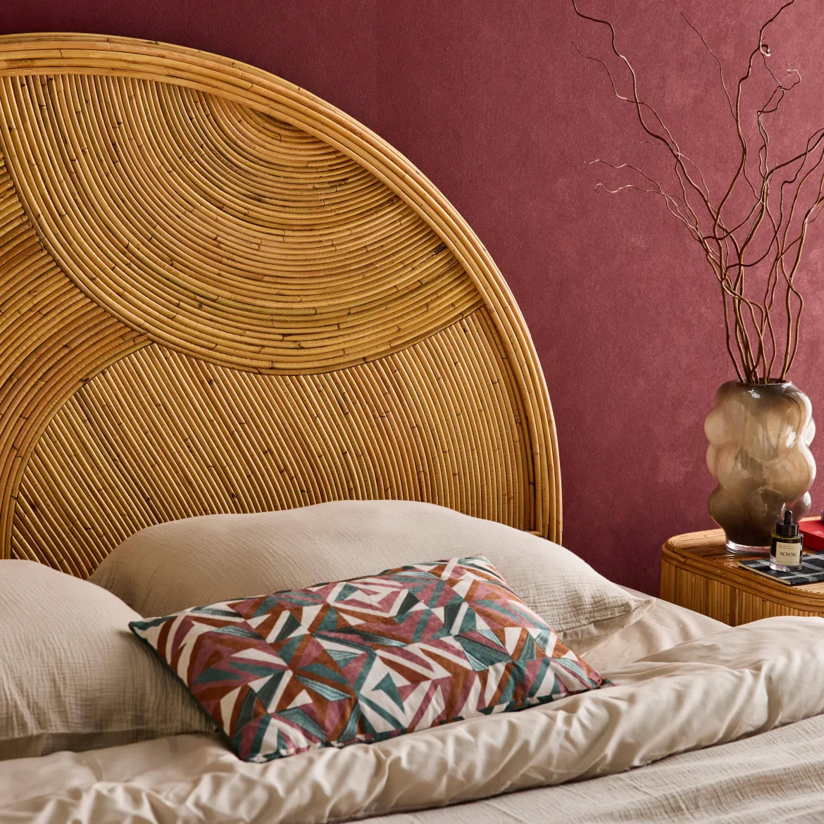 Testata in rattan naturale
