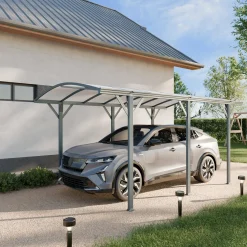 Tettoia per auto in alluminio e policarbonato, 15m²