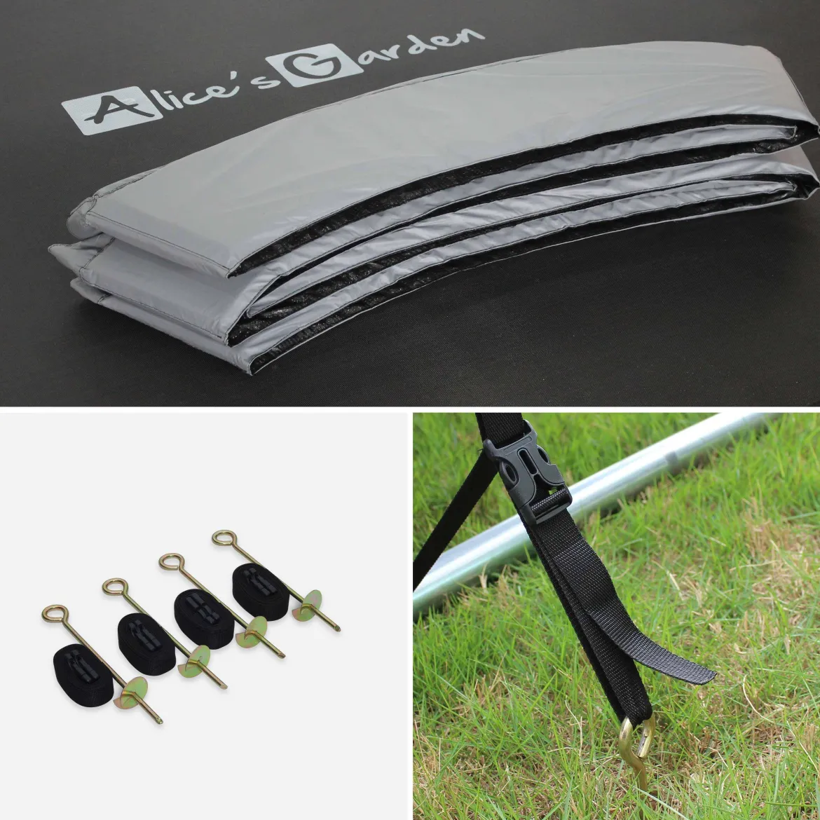 Trampolino 370cm con pacchetto di accessori