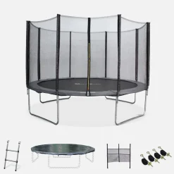 Trampolino 370cm con pacchetto di accessori