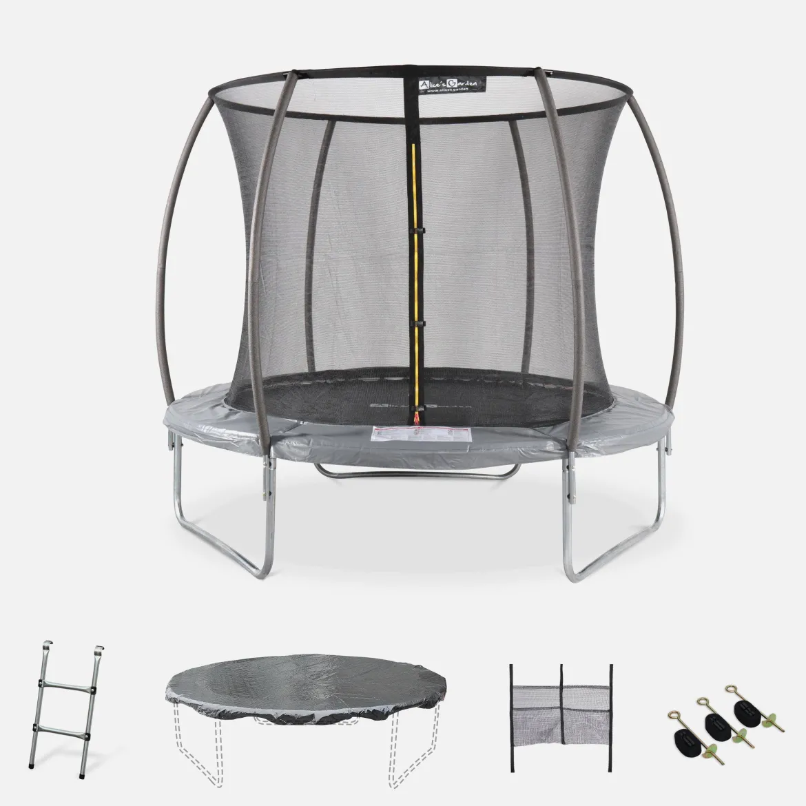 Trampolino 250cm con rete interna e pacchetto accessori