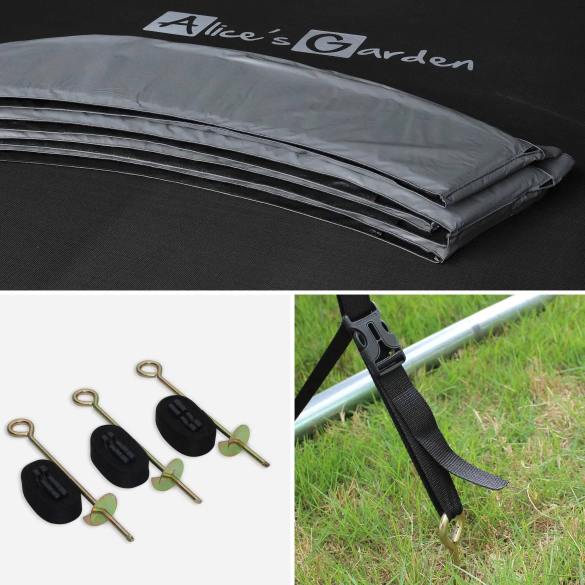 Trampolino 250cm con rete interna e pacchetto accessori