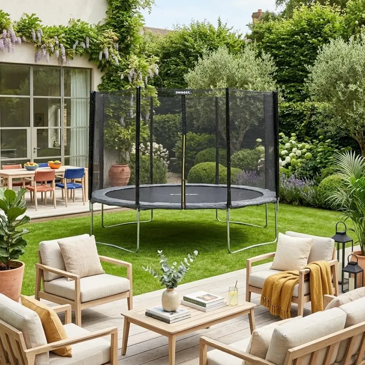 Trampolino 370cm rete di protezione