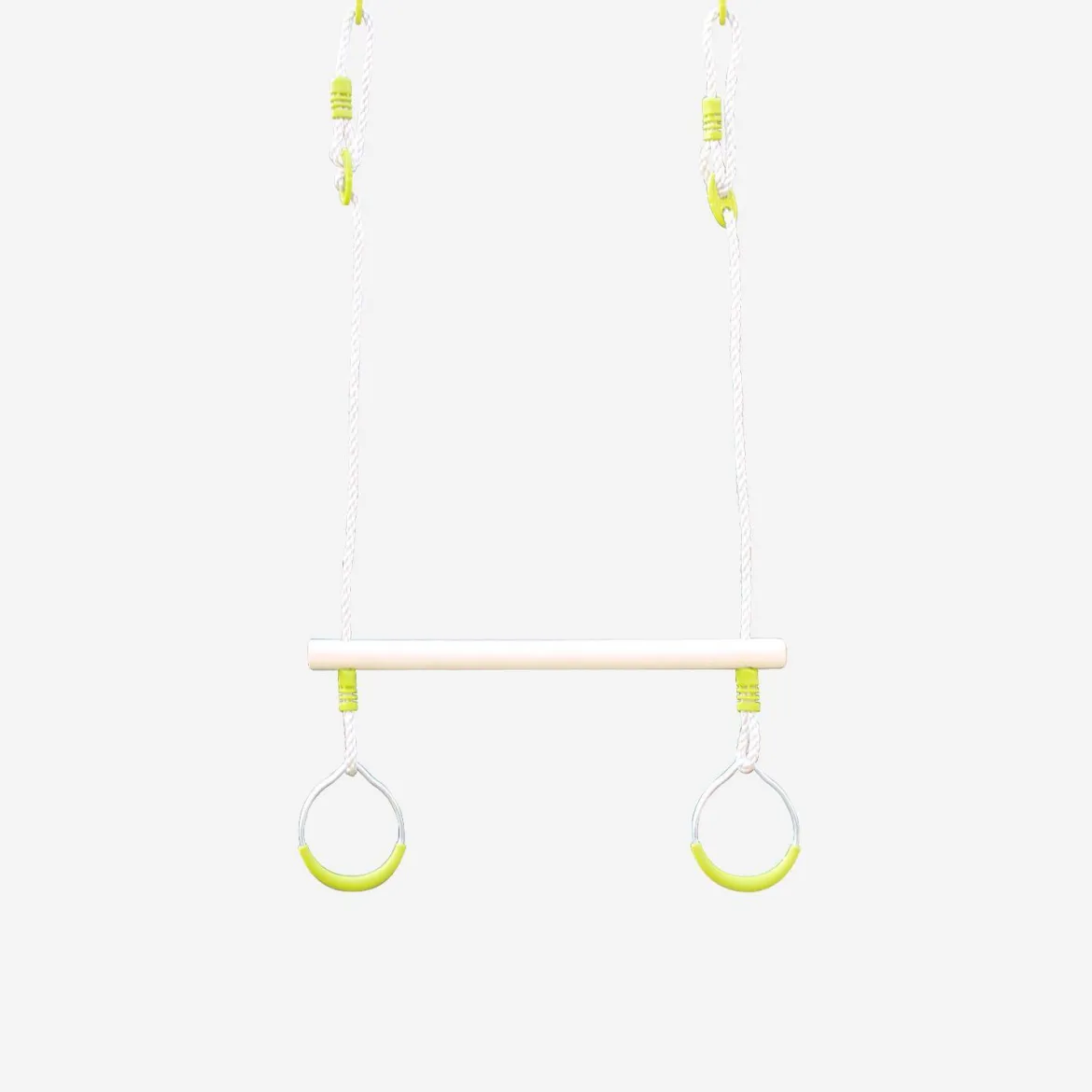 Trapezio in legno con anelli metallici per il cavalletto