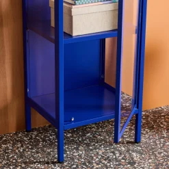 Vetrina in acciaio e vetro temperato con 1 anta, 160cm