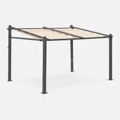 3x4m Pergola in alluminio con copertura scorrevole